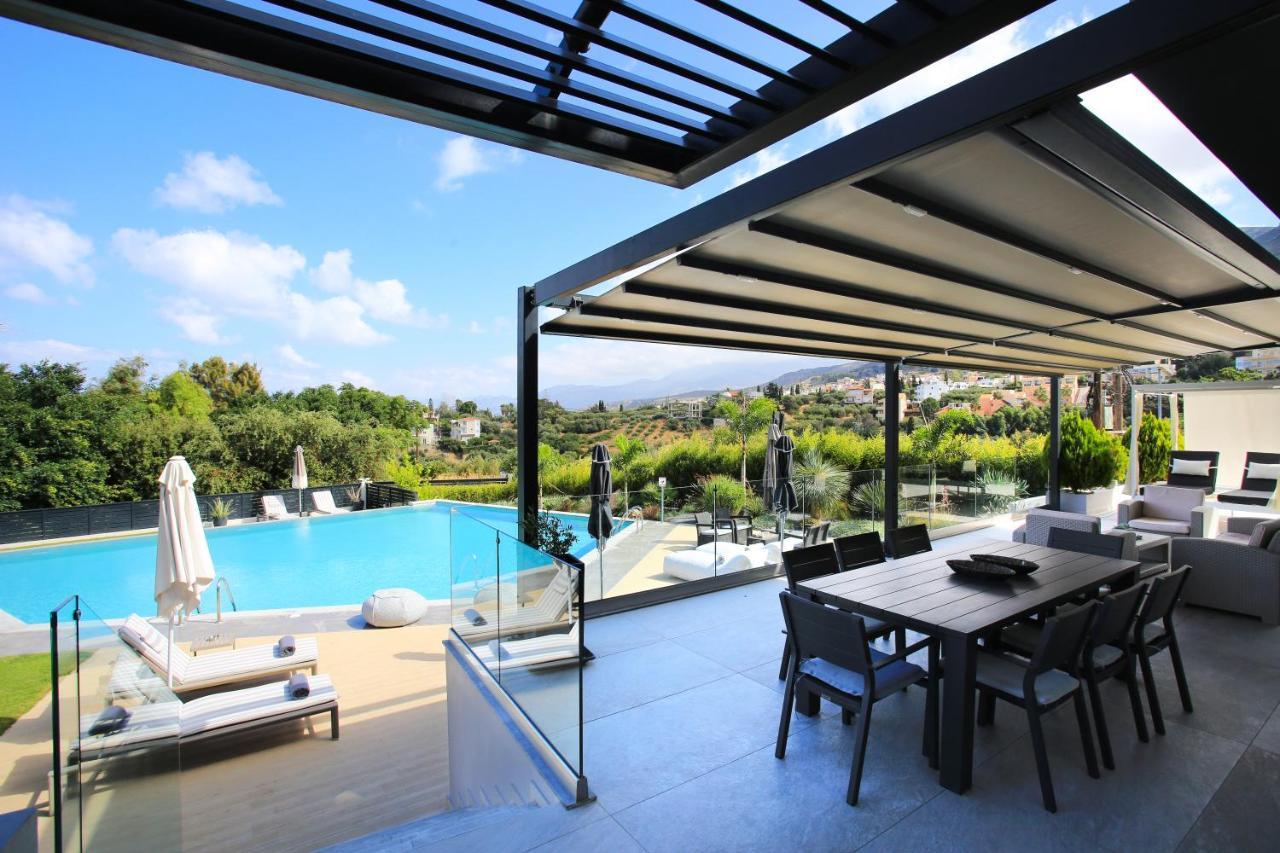 Orama Luxury Villa 4 Bedrooms With Private Pool ヘルソニソス エクステリア 写真