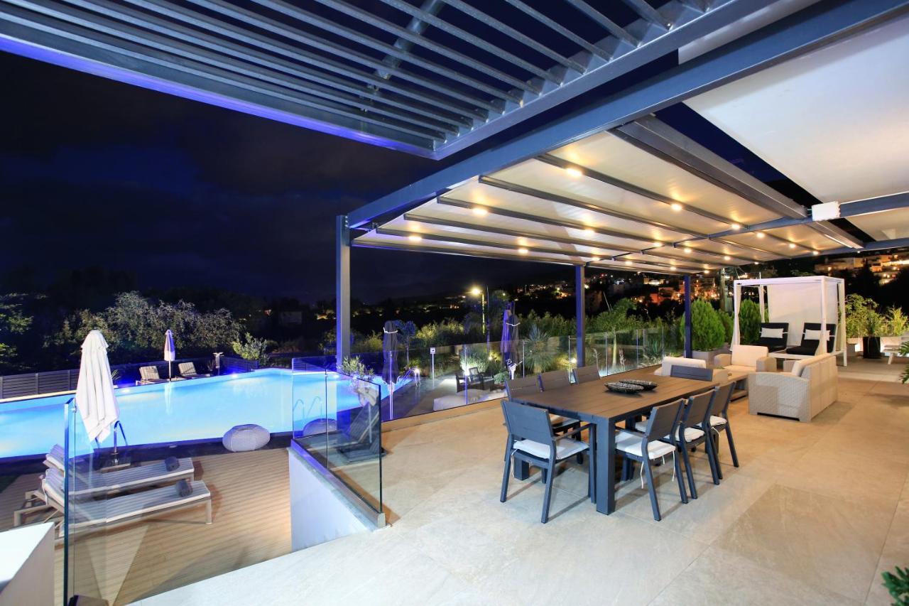 Orama Luxury Villa 4 Bedrooms With Private Pool ヘルソニソス エクステリア 写真
